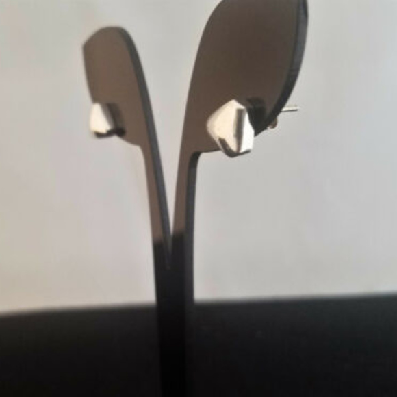 Sterling Silver Artisan earrings TRIANGLES new - Picture 4 of 5